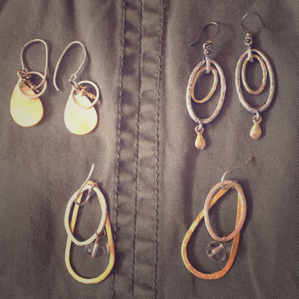 Lot of 3 Sets of Dangling Earrings
